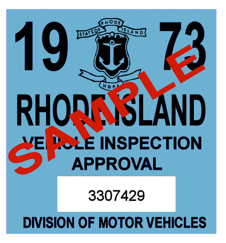 Modal Additional Images for 1973 Rhode Island Inspection Sticker